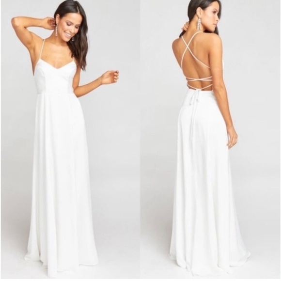 Show Me Your Mumu Godshaw Goddess maxi dress in ivory luxe satin - Picture 13 of 13